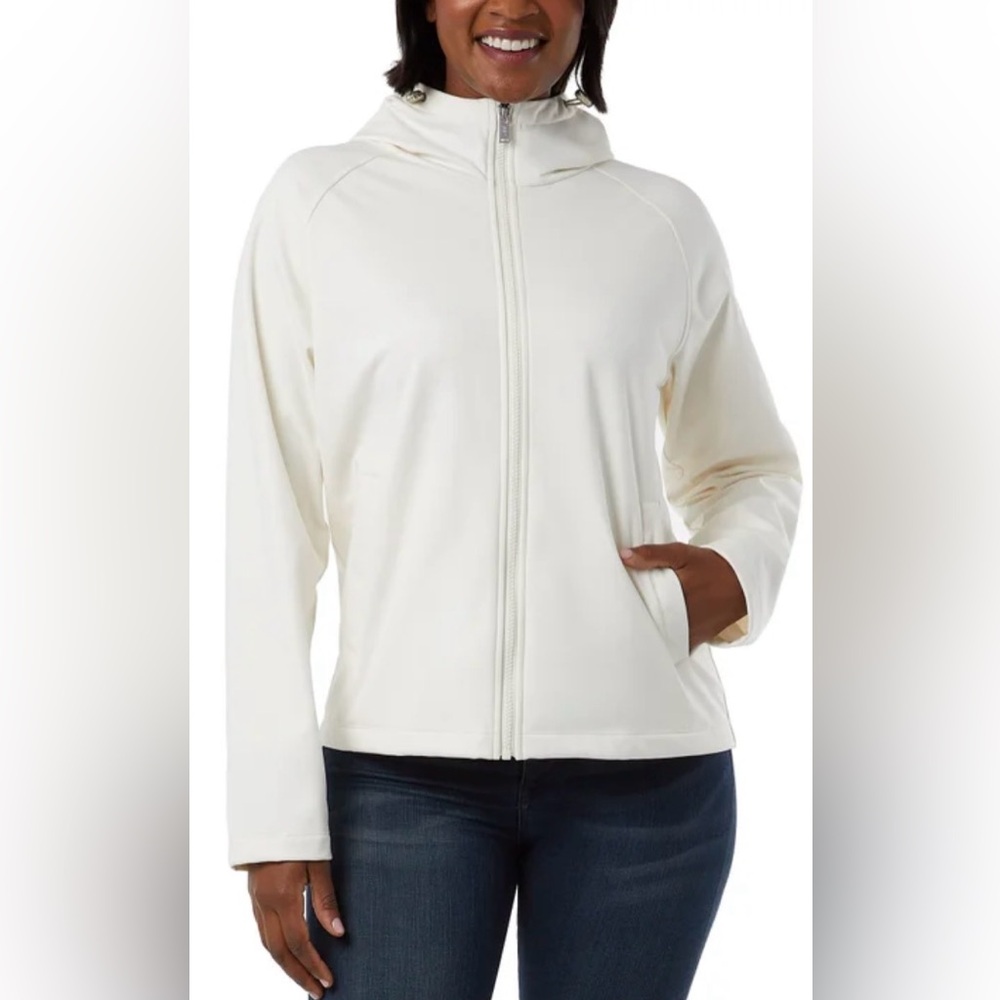 NWT 32 Degrees Women's Cream Color Softshell Bomber Jacket size XL